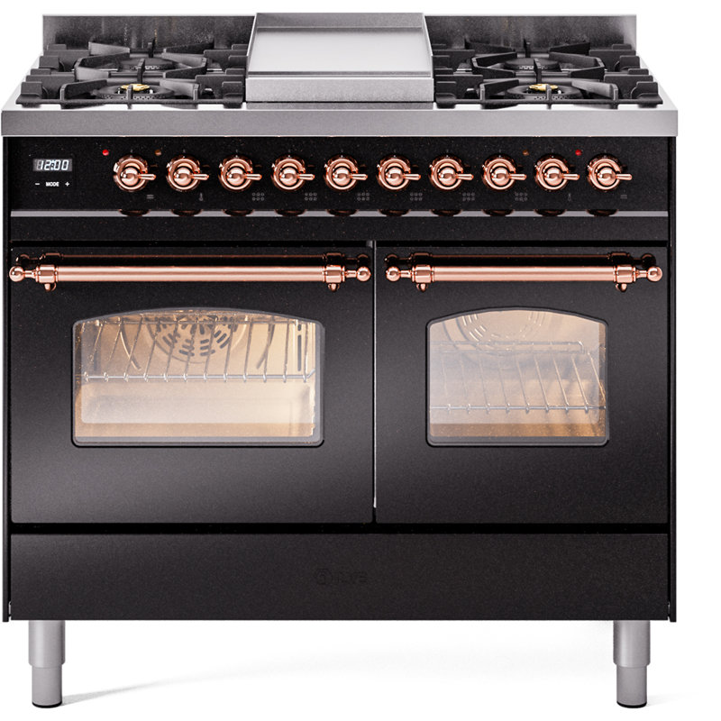 ILVE Nostalgie II 40 in Dual Fuel Range, Liquid Propane, Antique White/Bronze