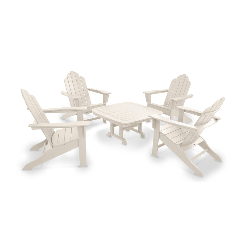 POLYWOOD Long Island Adirondack 5-Piece Conversation Group, Sand