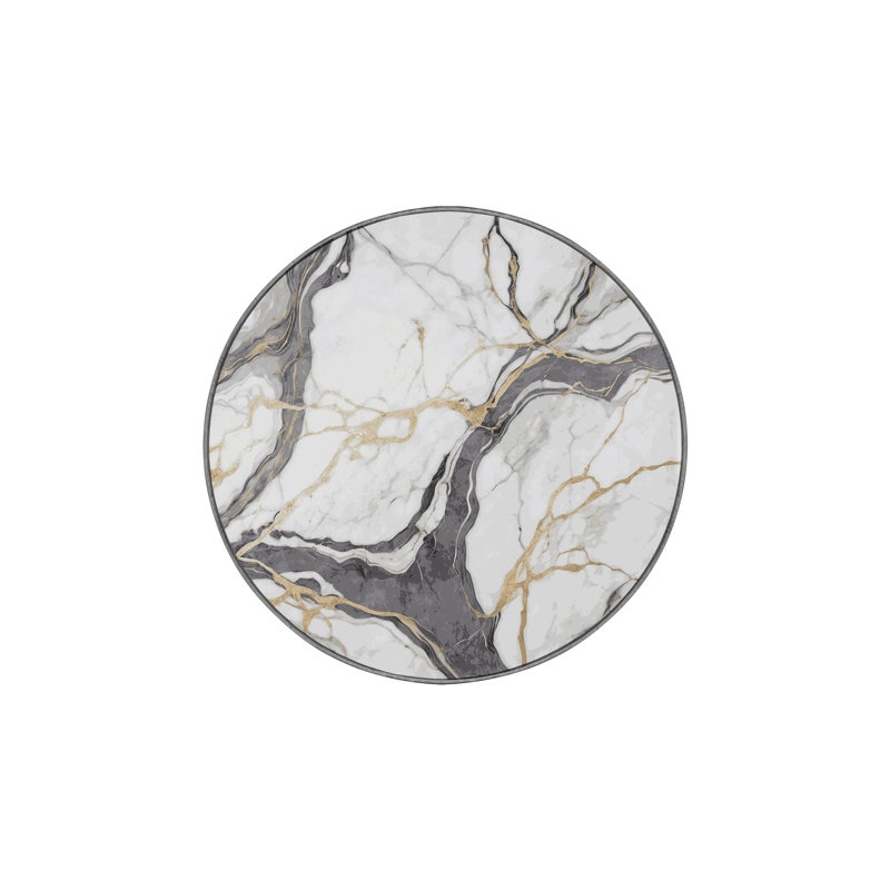 Machine Washable Gray Area Rug, Round 7'