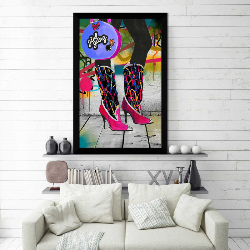 Girl Gang (Vertical) par By Jodi - impression, H 27,5 po x l 21,5 po x P 0,75 po, Cadre noir