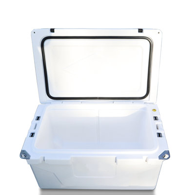 Portable 65Qt Cooler For Outdoor Experiences. 5 Cold Storage. , . Seal. Protected. Accommodates 54 Beverage Cans Camping Picnic Fishing Cooler. Preservation. Insulation. Sealing. Inhibited. Holds