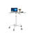 Adjustable Height Transparent Tempered Glass Table Desk Table With Lockable Wheels(Adjustable Range 24.2 "32.7 ")-666451970