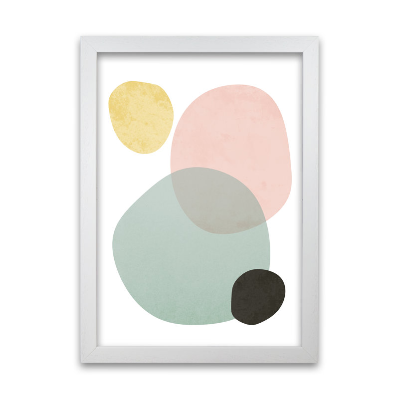 Abstract Pastel Original - Print, White Frame, 30cm H x 21cm W x 3cm D