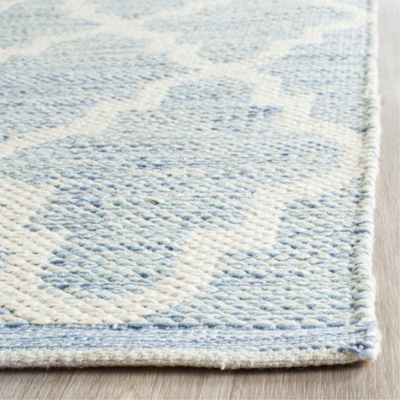 Tapis géométrique en coton tissé à la main Lockbourne, Rectangle 2 pi 3 po x 3 pi 9 po