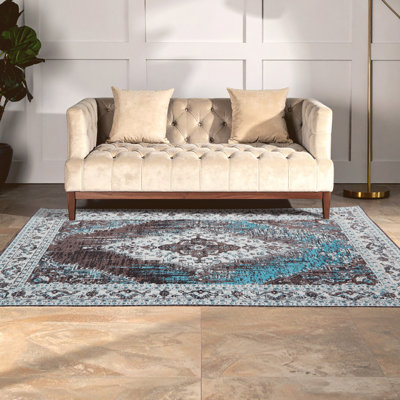 Rectangle Oriental Cotton Hand Tufted Area Rug