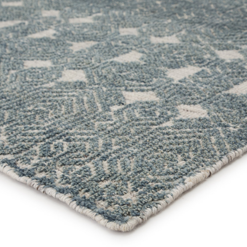 Cupertino Hand Knotted Wool Geometric Area Rug, Rectangle 5' x 8'