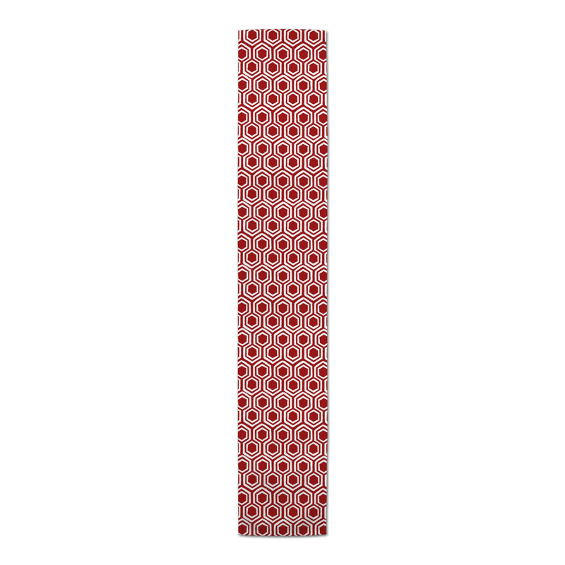 Chemin de table Hexagons, 72 po x 16 po, Rouge