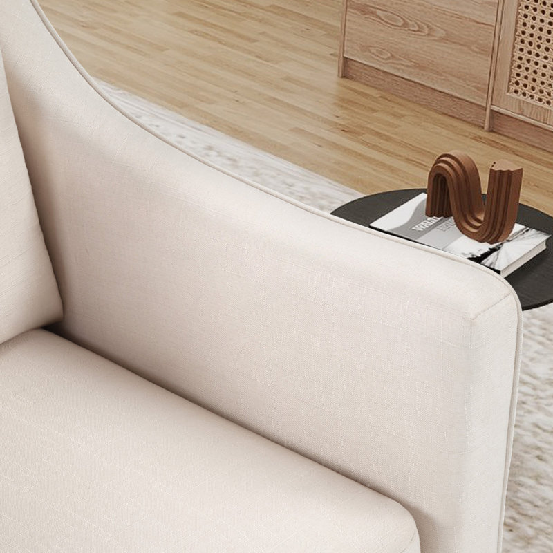 Fauteuil d'appoint pivotant 30,3 po, Blanc, crème