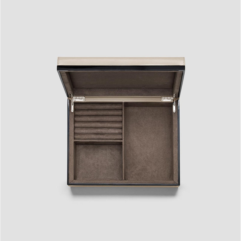 Boîte à bijoux Lavelle, 3.9" H x 7.8" W x 9.8" D, Beige
