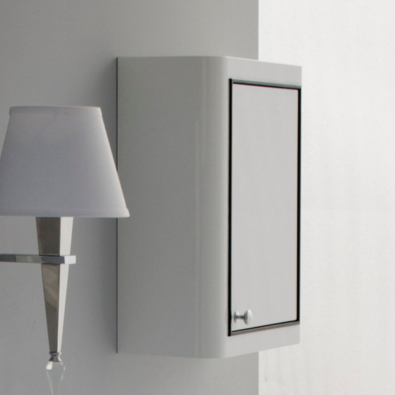 Lirico 18" W x 22" H Wall Mounted Cabinet, White (Black Trim)