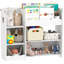 AIYAPLAY Kids Toy Storage Unit 3 Tier Bear Design Kids Bookshelf White