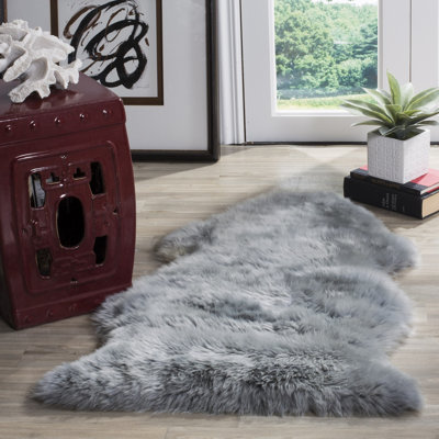 Solid Colour Sheepskin Area Rug