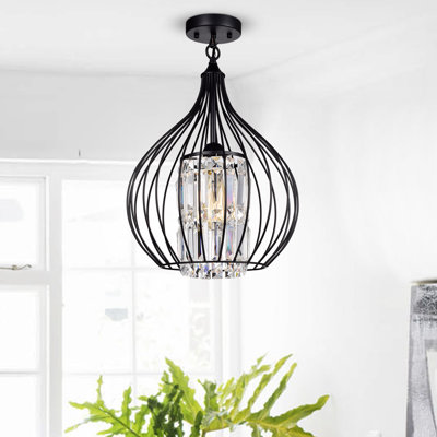 Dan Crystal Semi Flush Mount