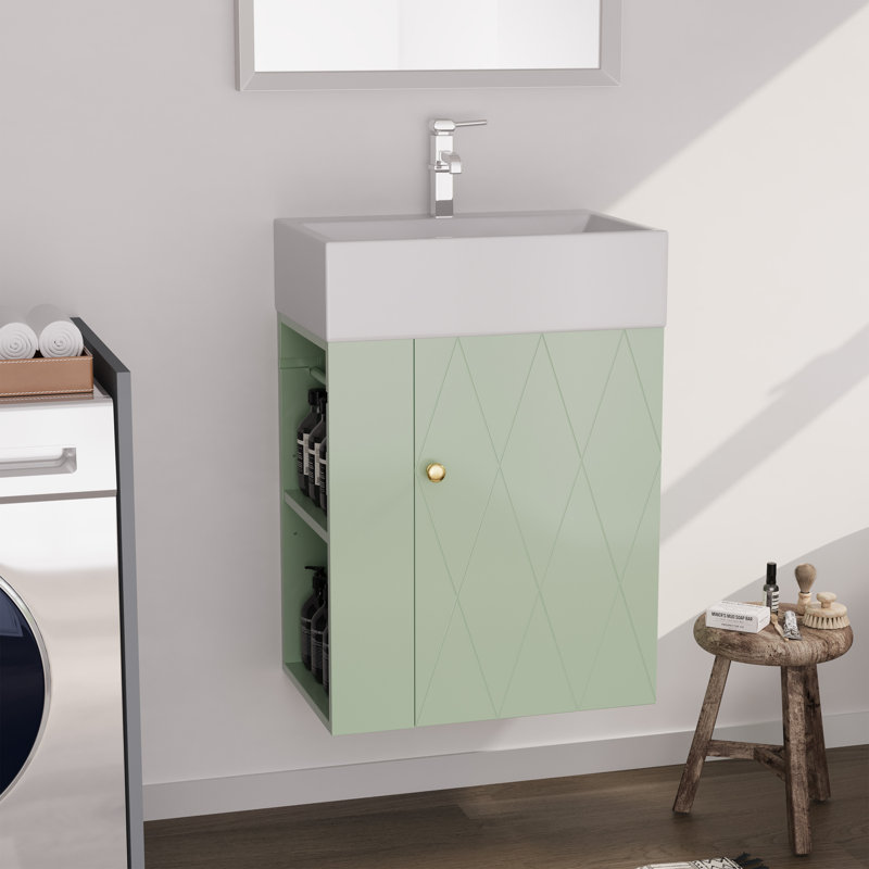 Meuble-lavabo simple, Vert