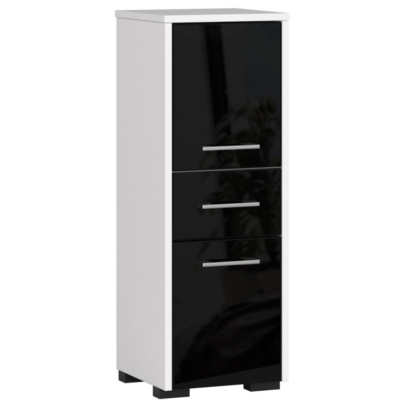 Emily-Jayne Bathroom Cabinet, White/Black Gloss