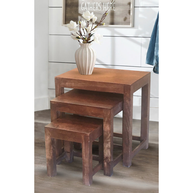 Quinton Solid Wood Pedestal End Table
