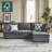 Cheltenham 97"W Modern Oversized Storage Sectional Sofa with Ottoman-126351235