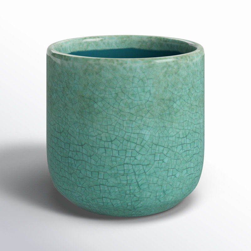 Sia Handmade Ceramic Pot Planter, Green, 3" H x 3.25" W x 3.25" D