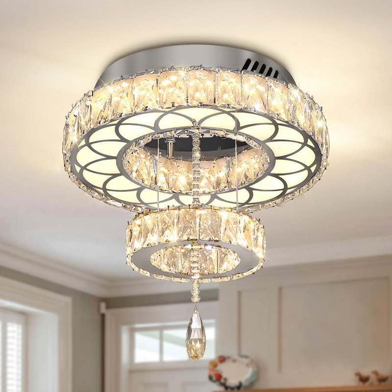 Lustre moderne en cristal 16 po