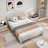 Upholstered Platform Bed with Adjustable Headboard,Linen Fabric Padded-1423972820-1423972818