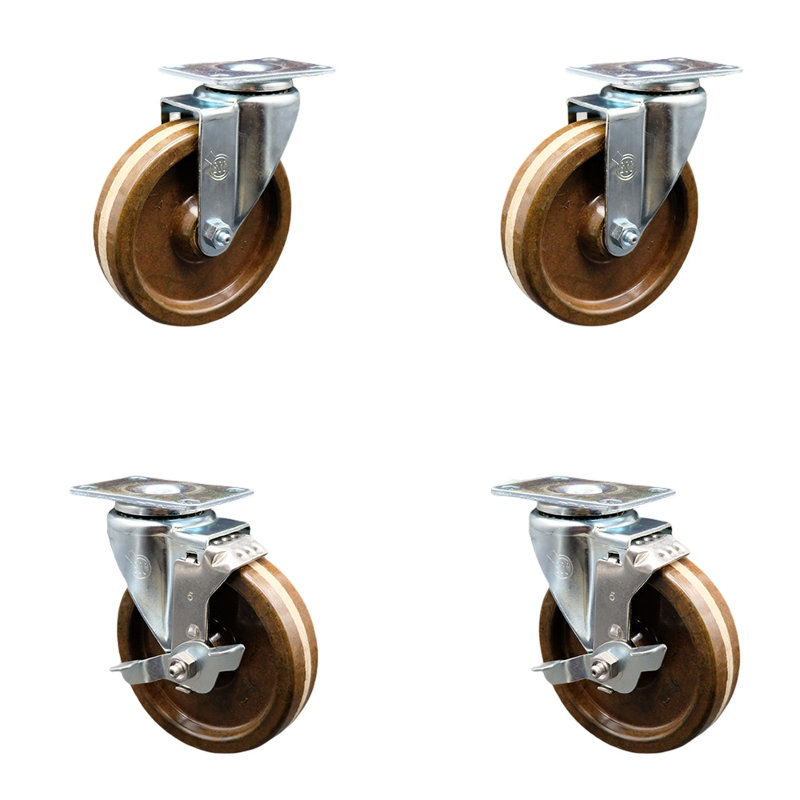 4 Piece High Temp Phenolic Caster Set
