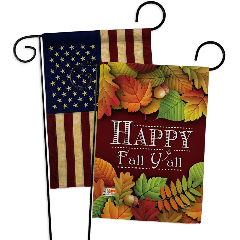 Drapeau de jardin 18,5 po x 13 po Happy Fall Y