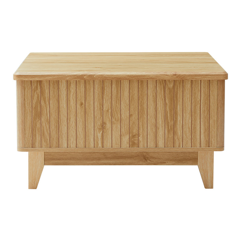 Natural Oak Lift-Top Coffee Table with Hidden Storage