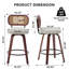 Ensemble de 4 tabourets de bar modernes avec tabourets réglables à hauteur de comptoir en rotin de 26 po avec dossier en canne, tabourets de comptoir pivotants pour îlot / cuisine / comptoir / bar-581568882-581568883
