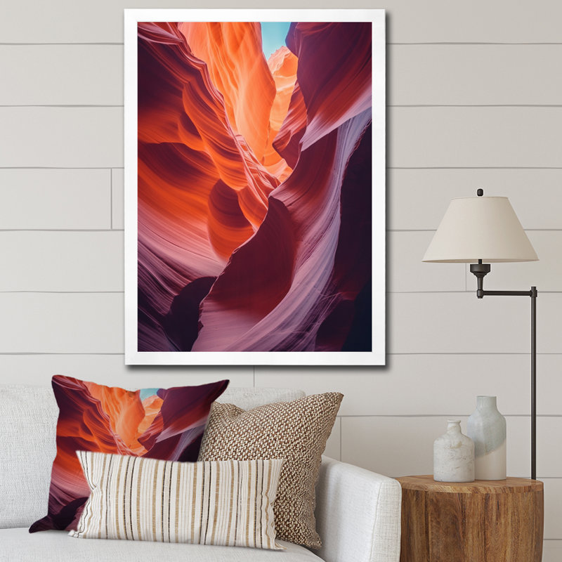 Magical Lower Canyon IV sur impression sur toile, H 40 po x l 30 po x P 1,5 po, Cadre simple blanc