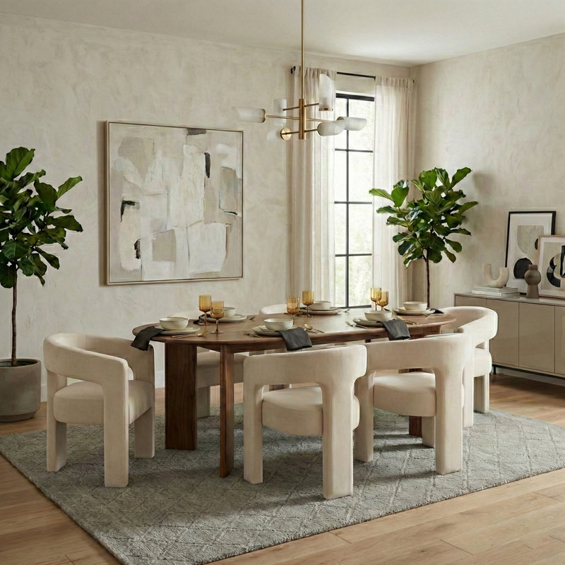 Ehrsam 7-Piece Dining Set, Light Beige