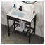 Lavabo de console de salle de bain en céramique 32 "x 18,5" avec trop-plein et pieds noirs