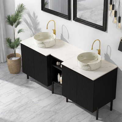 Grands meubles-lavabos modernes (doit inclure le meuble-lavabo et le lavabo), rangement en MDF