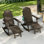 Chaise berçante pliable en PEHD toutes saisons avec repose-pieds rétractable Adirondack