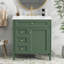 Meuble-lavabo de 30 po avec lavabo supérieur Wincott, 2 tiroirs, 1 tiroir coulissant, fonctions de rangement variées, pieds romains exquis, 3 portes d'armoire en céramique faciles à assembler, tiroir en métal lisse-121074283