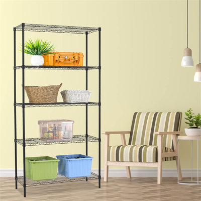 5 Tier Metal Wire Adjustable Shelving Units