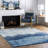Gleno Abstract Waterfall Power Loom Performance Blue Rug-303422989