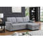 Lucca 83.5" Grey Vegan Leather Modern Reversible Sleeper Sectional Sofa With Storage Chaise