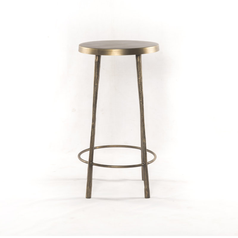 Tabouret de comptoir 26 po Moreen, Tabouret de comptoir (siège d'une hauteur de 26 p, Laiton antique