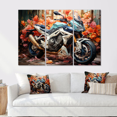Geometric Bike Essence II - Motorcycle Wall Art Print Set