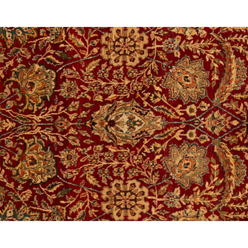 High-Quality Hand-Knotted Red And Cream Area Rug