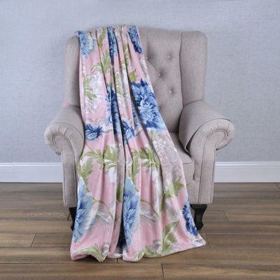 Jeté floral en molleton