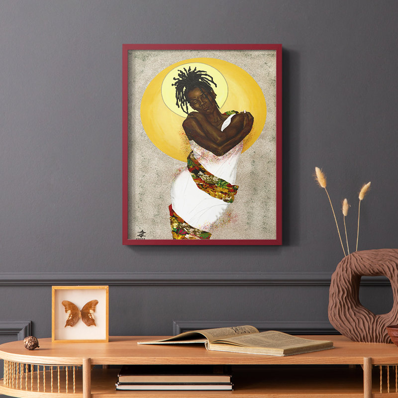 «Her Love», reproduction encadrée - bois massif, H 10 po x l 8 po, Rouge