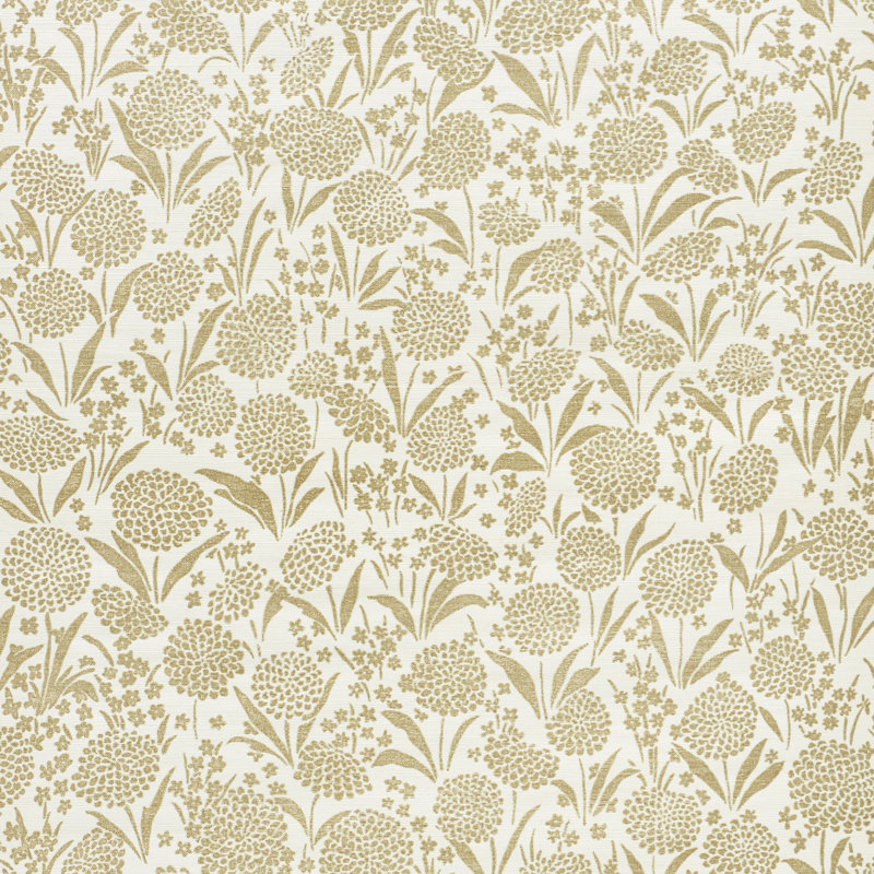 Chrysanthemum Sisal Wallpaper, Gold