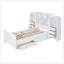 Lit plateforme simple en bois avec armoire verticale tout-en-un et 4 tiroirs de chaque côté pour le rangement et l'efficacité de l'espace-862416227