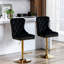 Tabourets de bar réglables en velours noir - Confortable pour la maison et la cuisine de 2 personnes avec siège-842726922-842726921