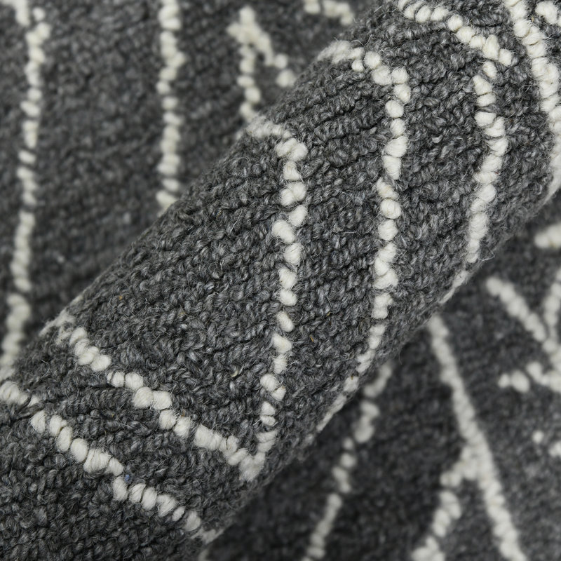 Amer Elegance Dark Gray Tufted Wool 9'x13' Handmade Area Rug