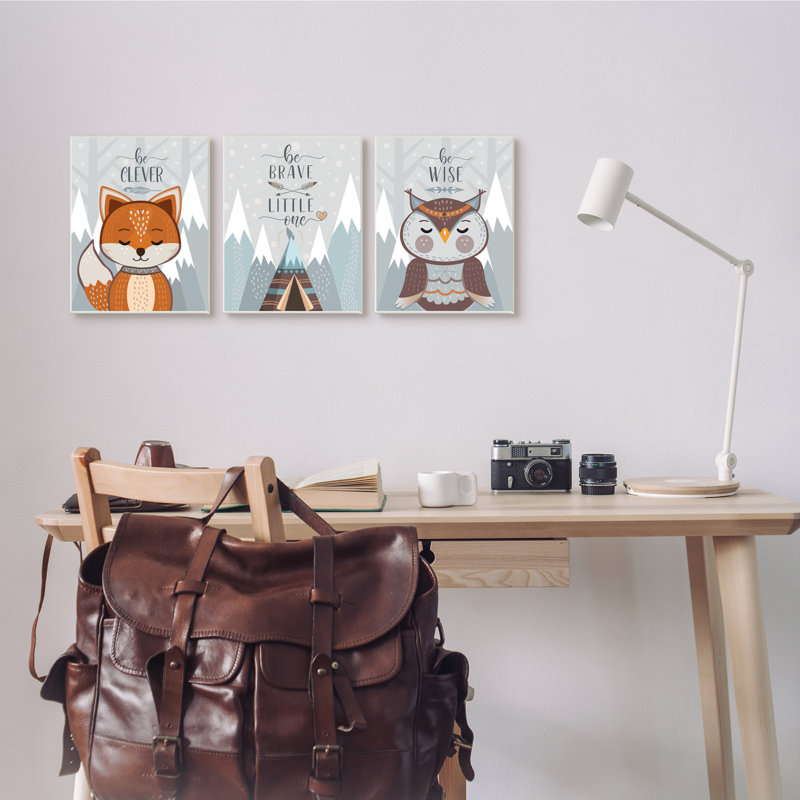 Be Be Clever Brave And Wise, H 15 po x l 10 po x P 0,5 po, Plaque murale