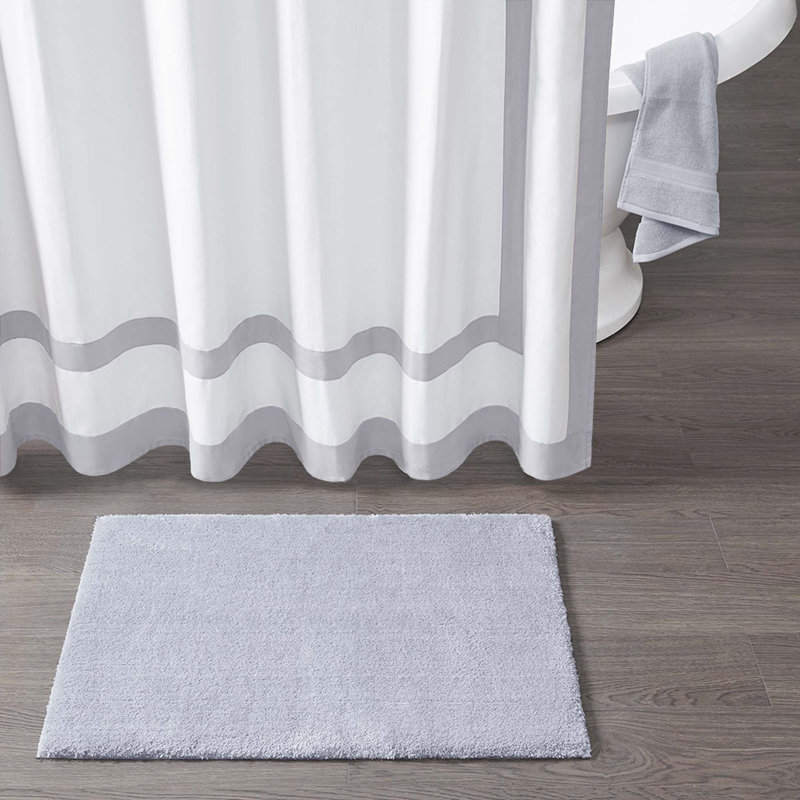 Quebisha Non-Slip Bath Rug, 24"W x 72"L, Gray