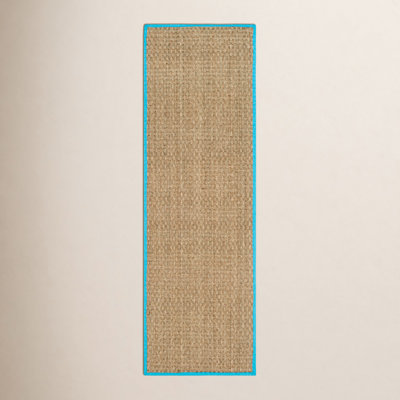 Auckland Bamboo Natural/Turquoise Area Rug