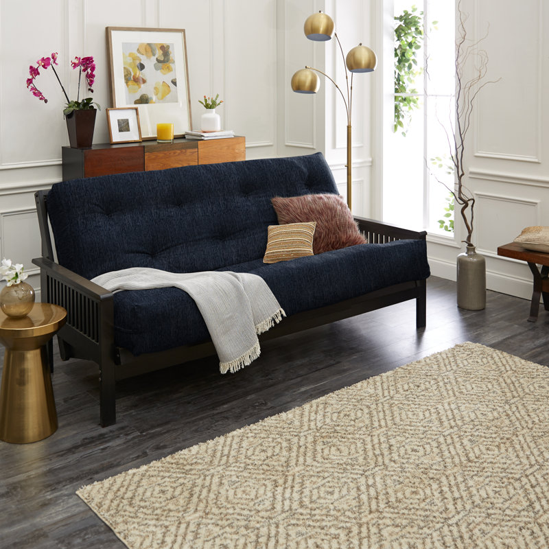 Matelas de futon Dirksen, Double, 10 po, Bleu foncé